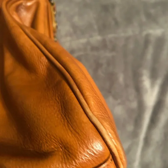 Pratesi Leather Top-Handle Satchel in Cognac Brown - Picture 8 of 9